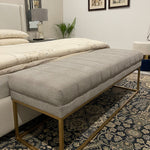 Load image into Gallery viewer, Ms Gold Painted Base Bed Bench
