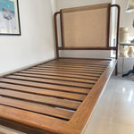 Load image into Gallery viewer, Natural Walnut and Natural Caned Headboard Bed
