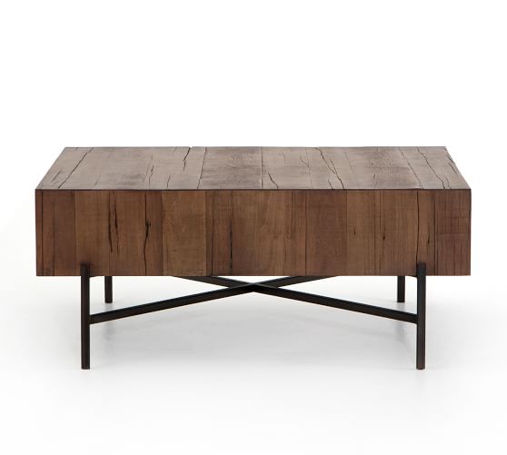 Wood Table On Ms Base Stand